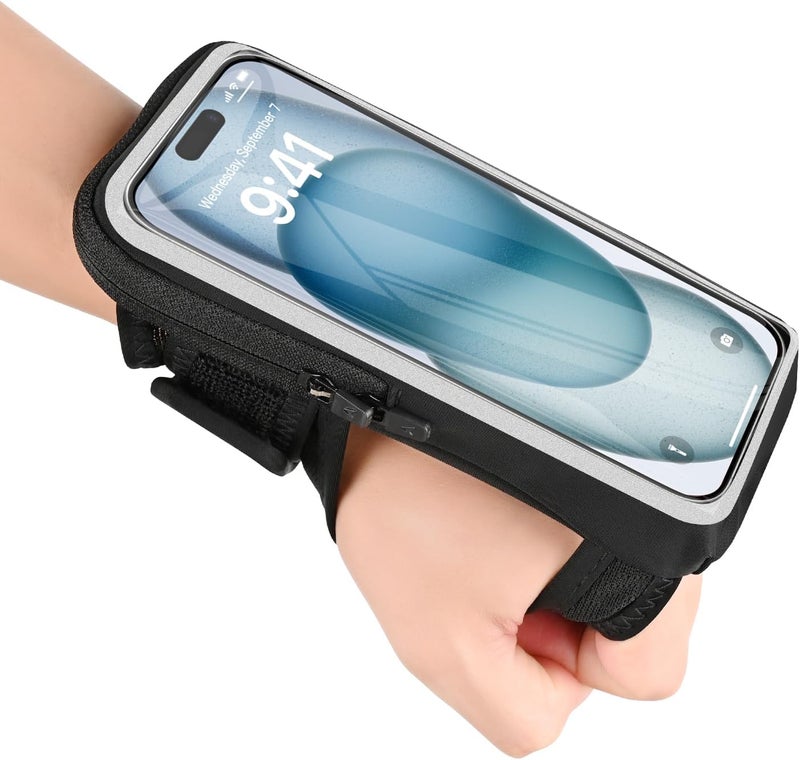 NITMTYOU Phone Holder for Running, Wristband Frearm Band for iPhone Pro Max Plus SE (16/15/14/13/12/11/X/XR) Galaxy S24/S23/S22/S21, Waterproof Running Accessories with Adjustable Strap & Card Slot - Image 1